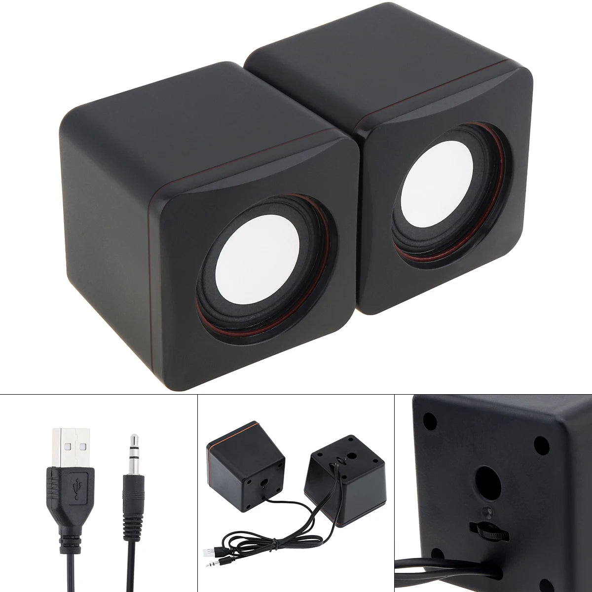 101Z 6W USB 2.0 Mini Draagbare Luidsprekers Computer Soundbox met 3,5mm Stereo Jack en USB-voeding voor PC Laptop Smartphone