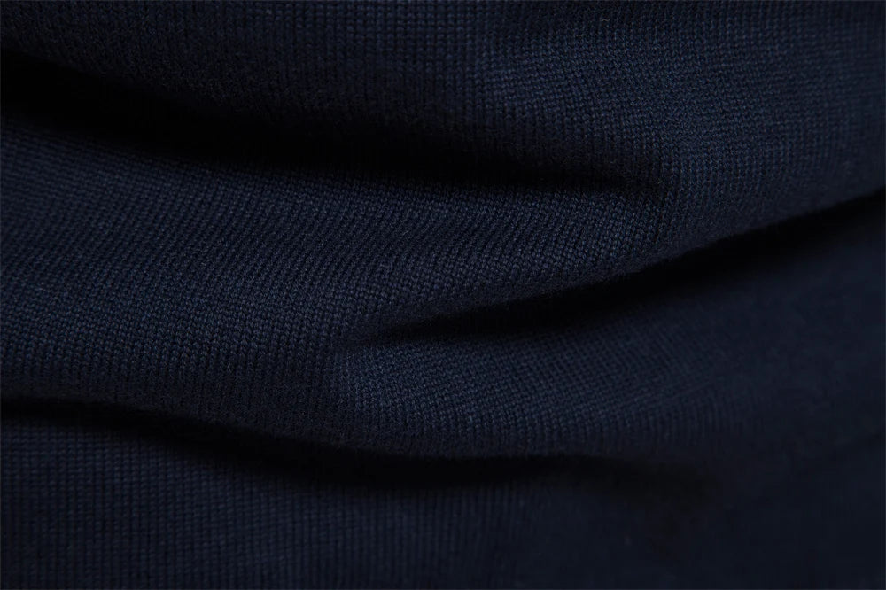 Men's Cotton Mock Neck Stand Collar Sweaters Quarter Zipper Pullover Autumn Winter Warm Social Casual Sweater for Men