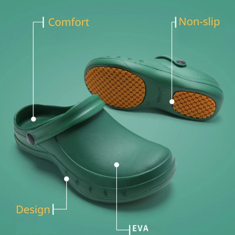 Lightweight Slip-resistant EVA Chef Shoes Sandals for Men - Ideal for Doctors Nurses Kitchen Restaurant Hospital Lab Settings