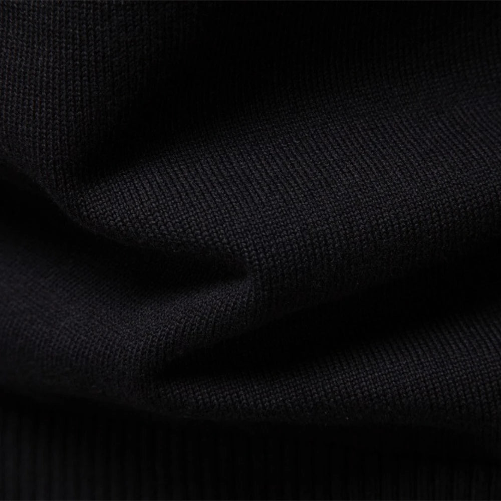 Men's Zipper Sweater Striped Design Knitted Warm Half-Zip Pullover Autumn Winter Outdoor Casual Men's Sweatshirt