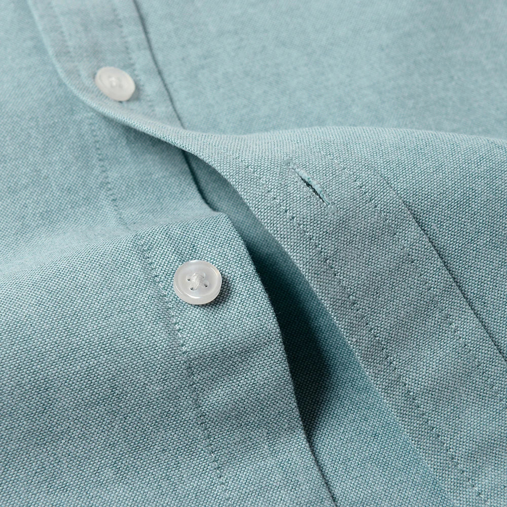 Men's Slim-Fit Oxford Cotton Shirt, Long Sleeves, Casual Breathable Fabric, Exquisite Craftsmanship, Brand with OEM Processing