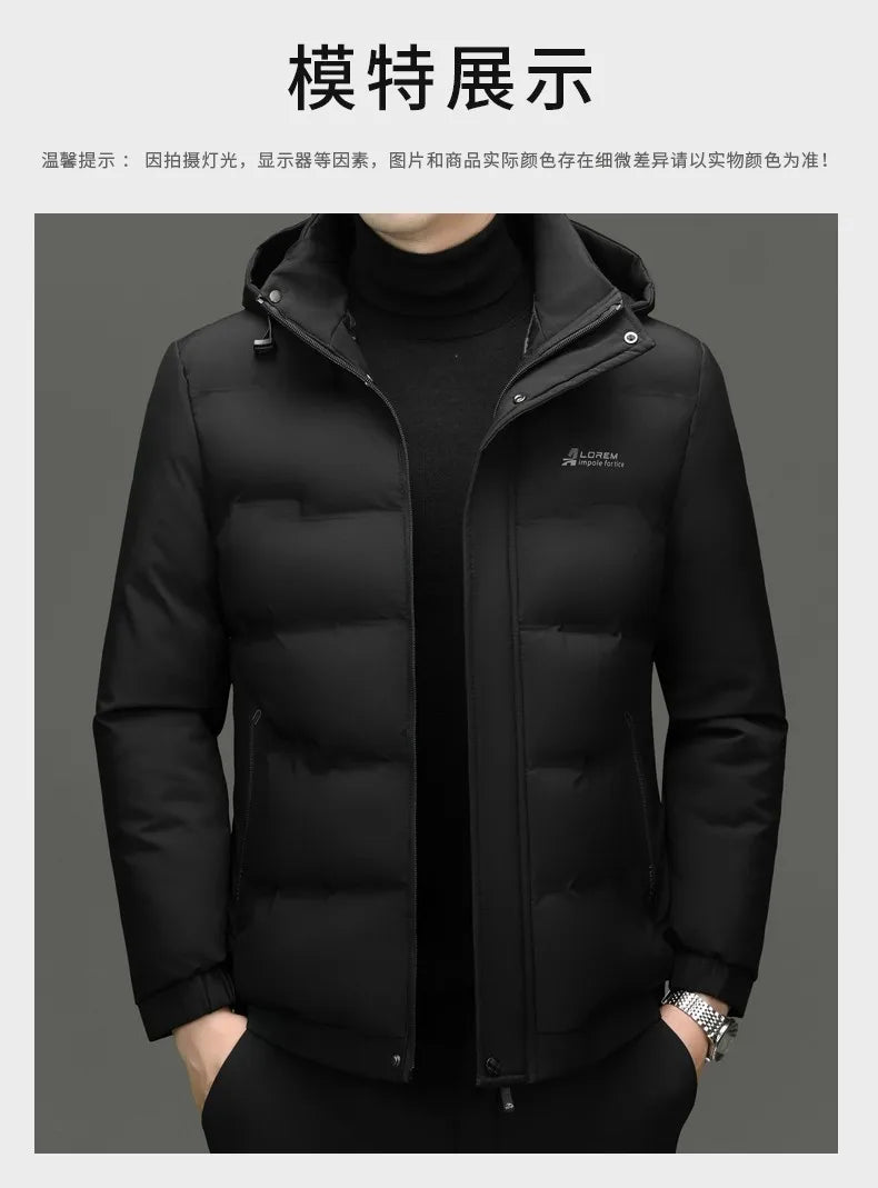 Men's Top Grade Designer Winter Brand Parka Jacket Casual Fashion Windbreaker Hooded Thick Bubble Male Coats