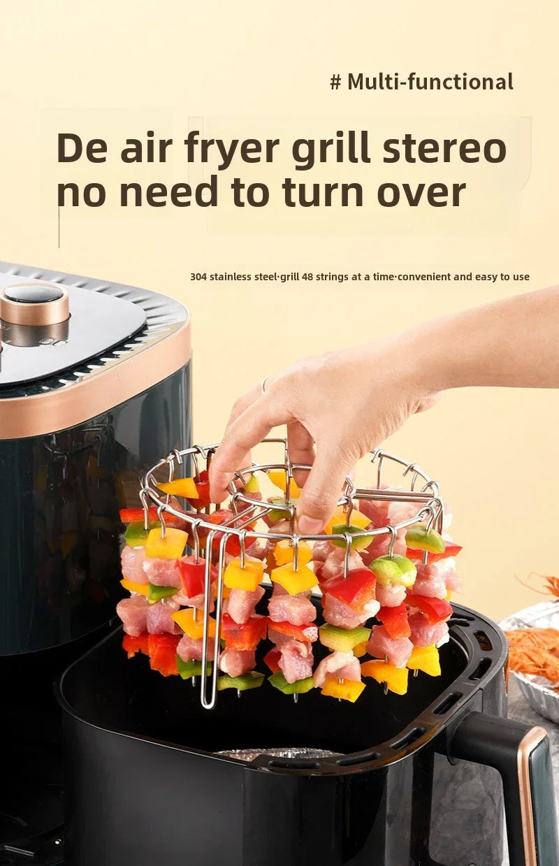 12/24/48 Spiesjes Keukengadgets Grill Airfryer RVS Grill Verticale Spies Hangend Oven Kebab Rek Kebab Houder