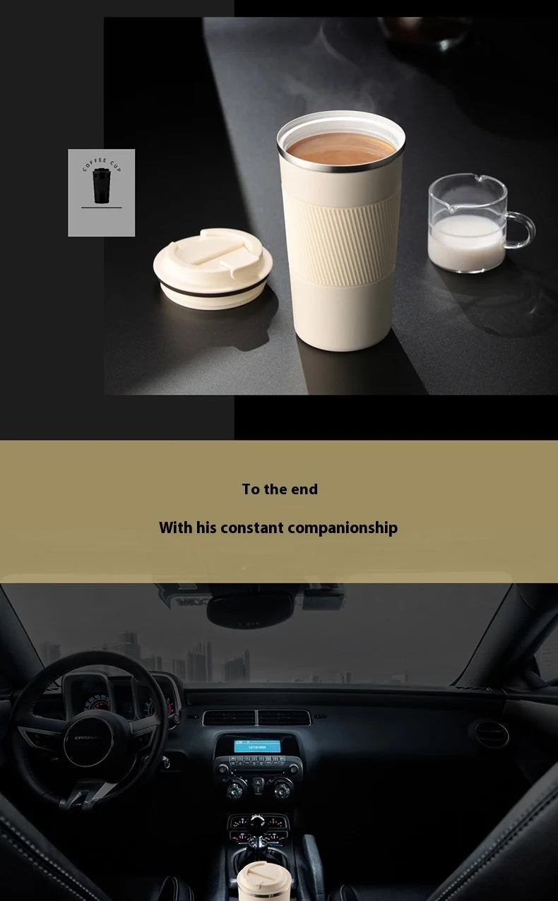 316 Stainless Steel Ceramic Insulated Travel Mug with Handle – Leakproof, Heat-Resistant, Car Cup Holder Friendly – Premium