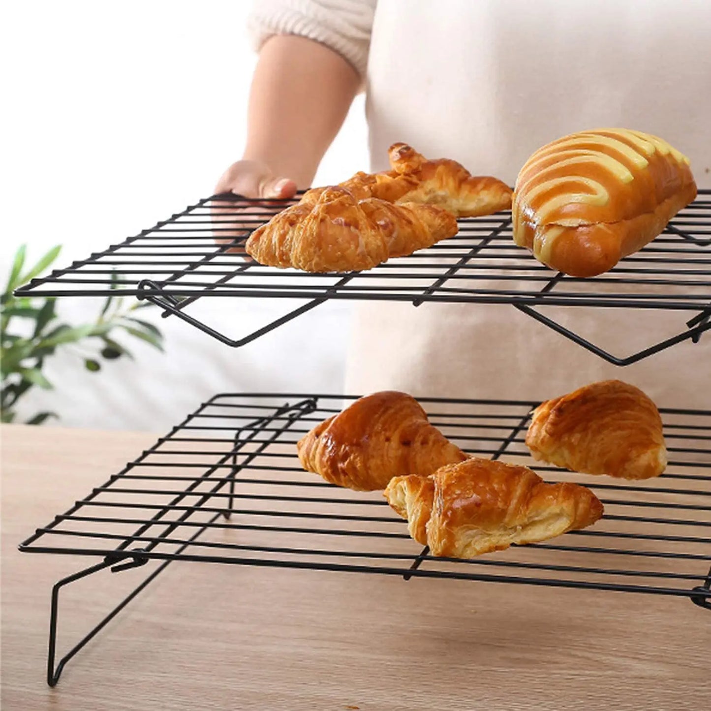 Stainless Steel Non Stick Wire Grid Baking Tray Cake Cooling Rack Oven Kitchen Pizza Bread Cookie Holder Barbecue Shelf