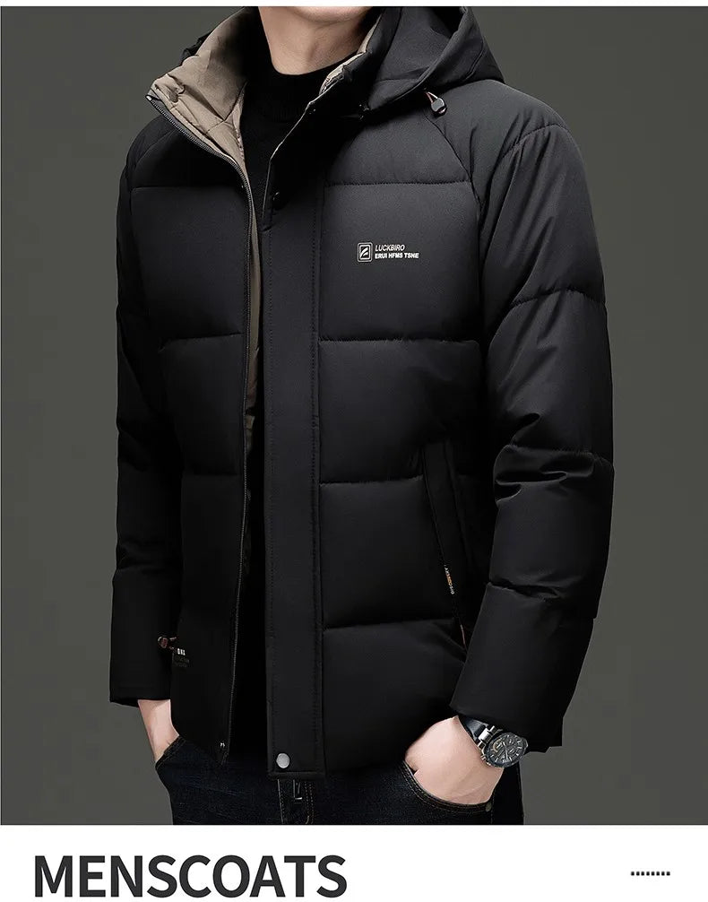 Men's Top Grade Designer Brand, Parka Jacket Cropped Thick Casual Fashion, Hooded Windbreaker, and Quilted Bubble Male Coats