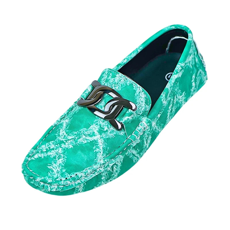Fashionable Mens Over Size 38-48 Moccasin Shoes Blue Spring Male Formal Dress Shoes Comfortable Youth Leisure Shoes