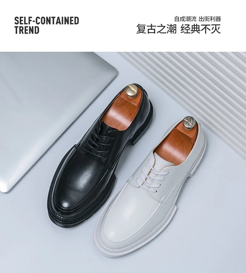 Volledig witte zakelijke formele schoenen voor heren, lente/herfst, comfortabele wandelschoenen voor heren, autoschoenen