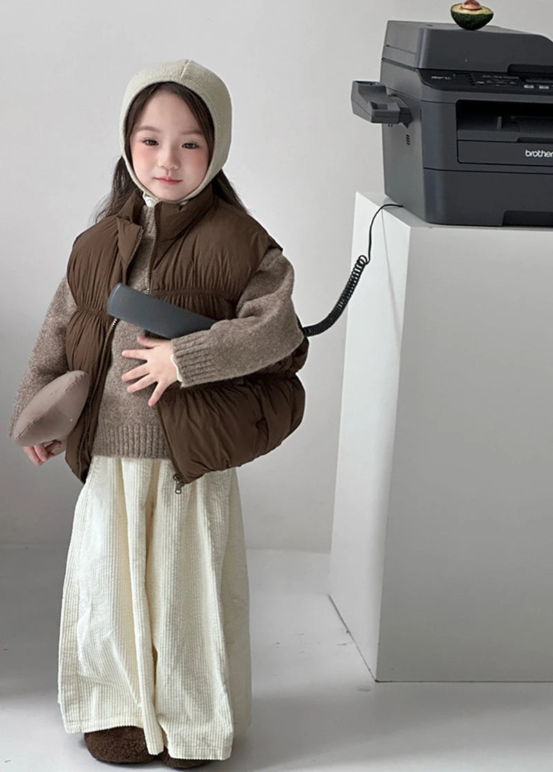 New Autumn & Winter Kids Vest Children's Thickened Turtleneck Waistcoat Korean Style Girls Boys Trendy Warm Outwear 2-6Y Unisex