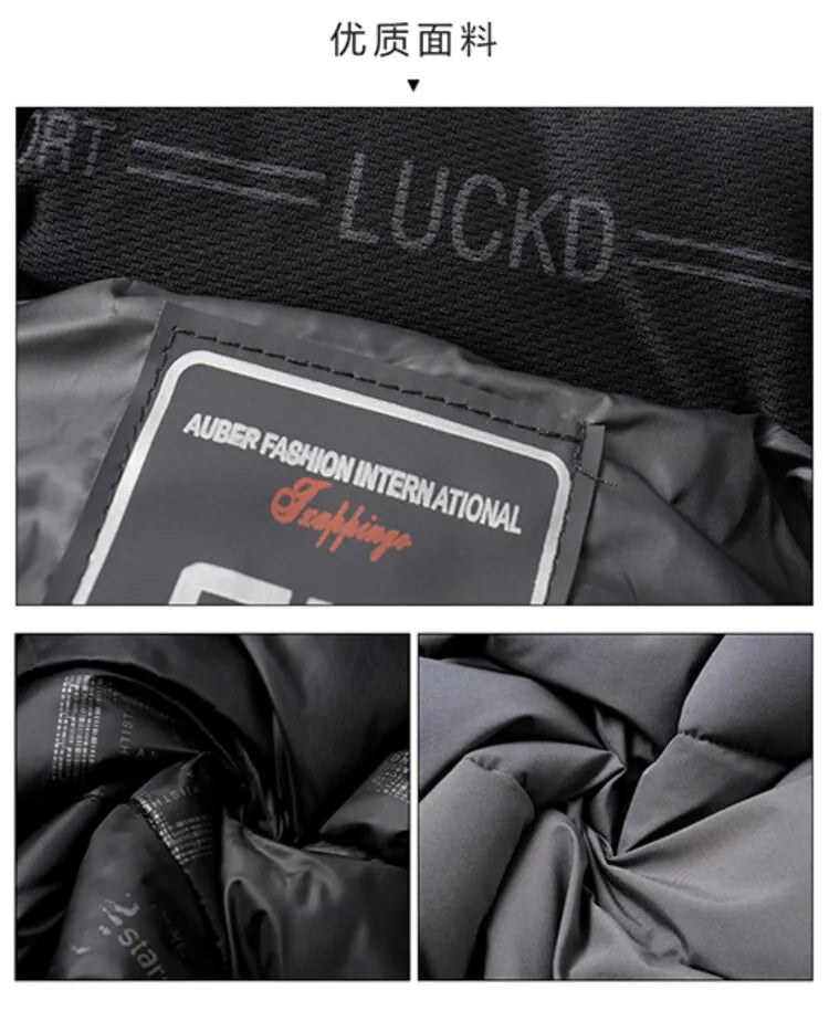 Men's High-Quality Hooded Thickened Warm Cotton Coat, Suitable for Daily Commuting, Elegant Business and Casual Wear Size L-5XL
