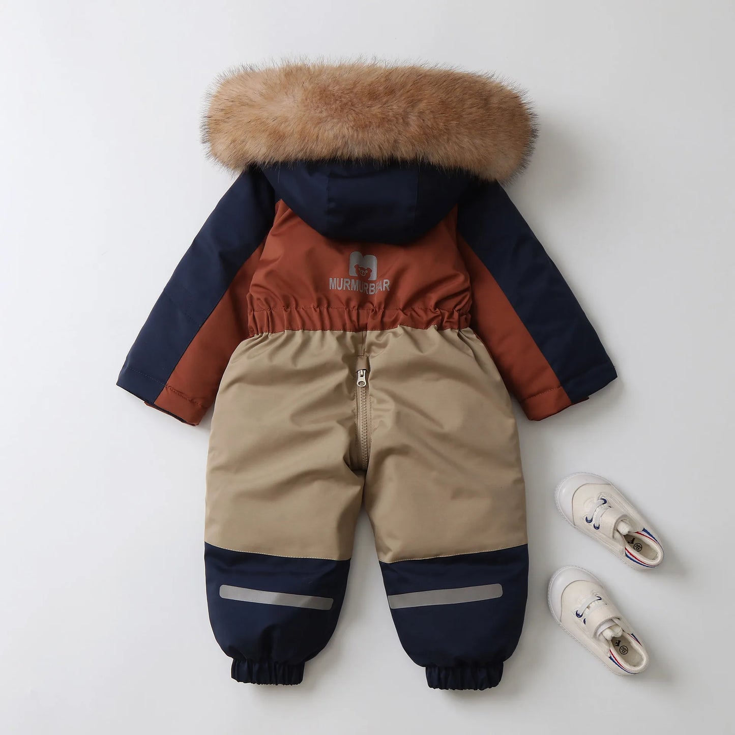 Winter Children's Clothes Snowsuit Boys Fur Lining Overalls Thicken Kids Snowsuit Hooded Ski Suit Girls Warm Jumpsuit 4-6Y Unisex