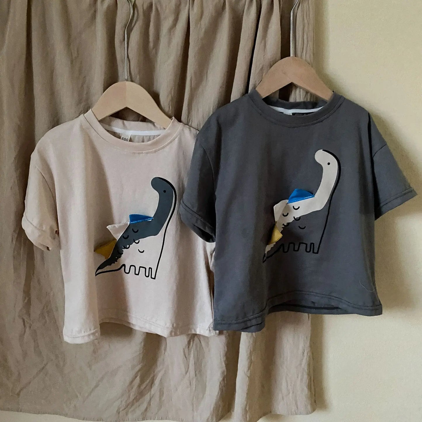 Kids Clothes Boys Dinosaur T-Shirts Summer Girls Tee Cotton Boys Half Sleeve Shirt 2-7Y Unisex