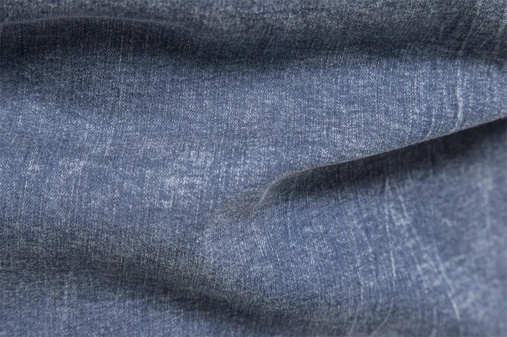Men's Cotton Denim Shirts Double Pocket Solid Colour Casual Male Cowboy Shirts New Autumn Slim Quality Shirts for Men