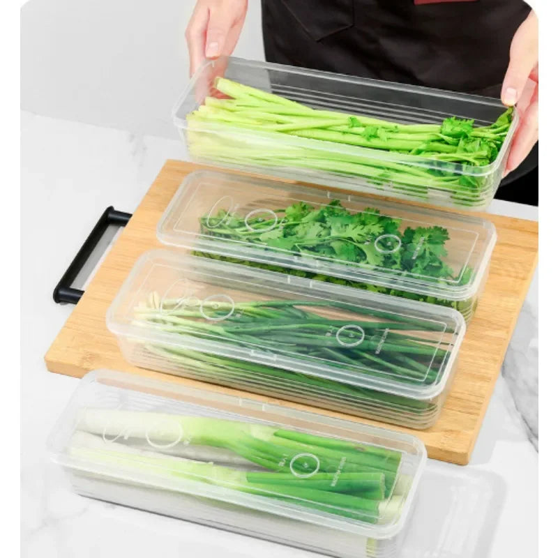1/5PCS Refrigerator Storage Boxes Scallions Coriander Fresh-keeping Box with Lids Reusable Kitchen Food Sealed Storage Container