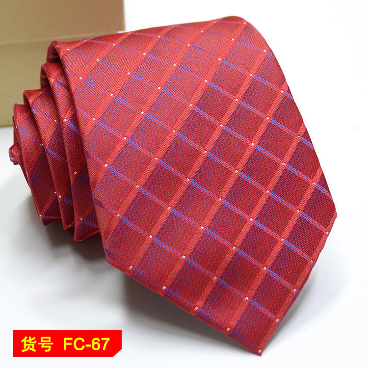Men's Solid Color Stripe Floral Jacquard Necktie 7-8cm Width Fashionable Daily Wear Cravat for Wedding Party Gift