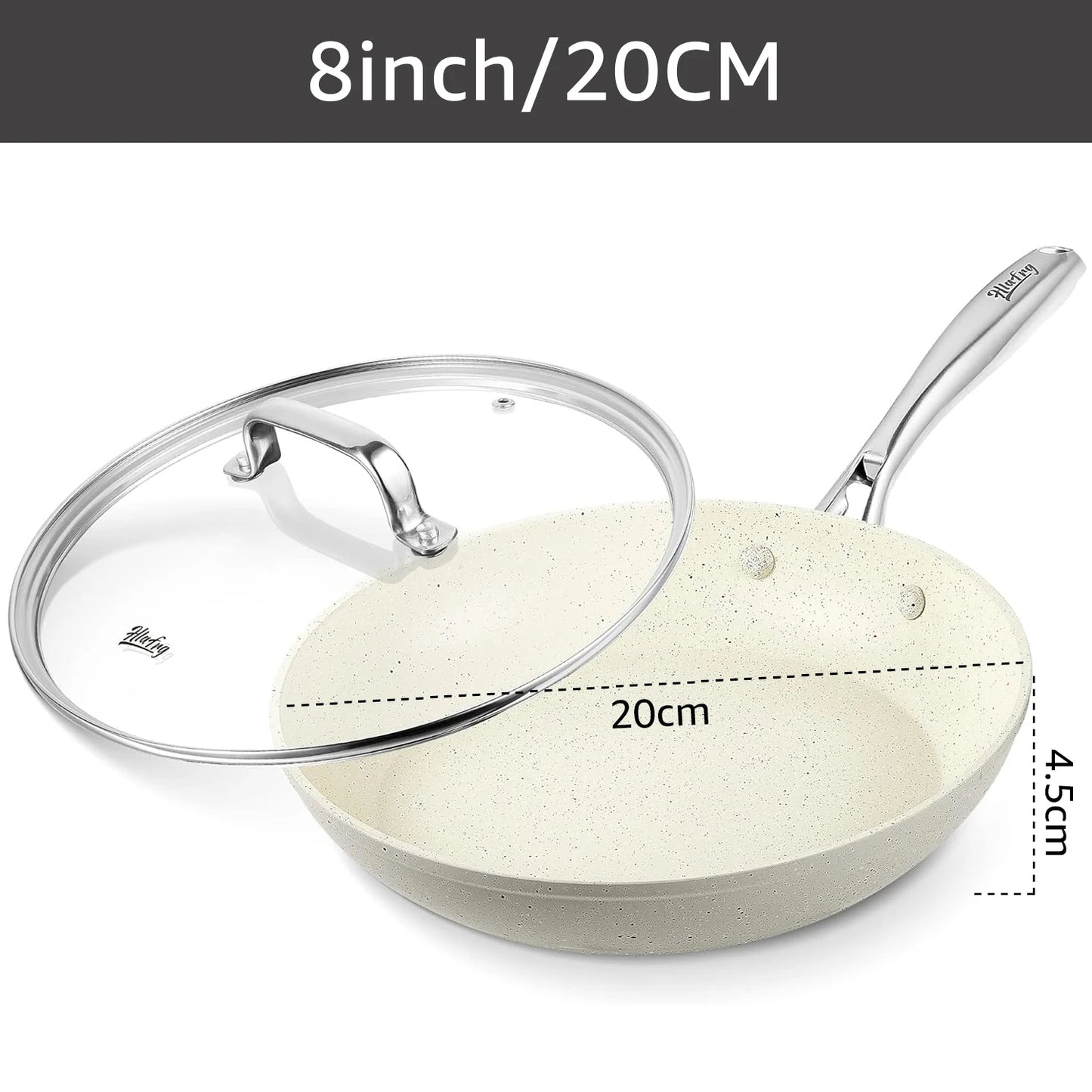 Frying Pan Wok Pan Non-Stick Pancake Pan 20cm with cover Household Induction Gas Stove Universal Pan Cooking Steak Pan