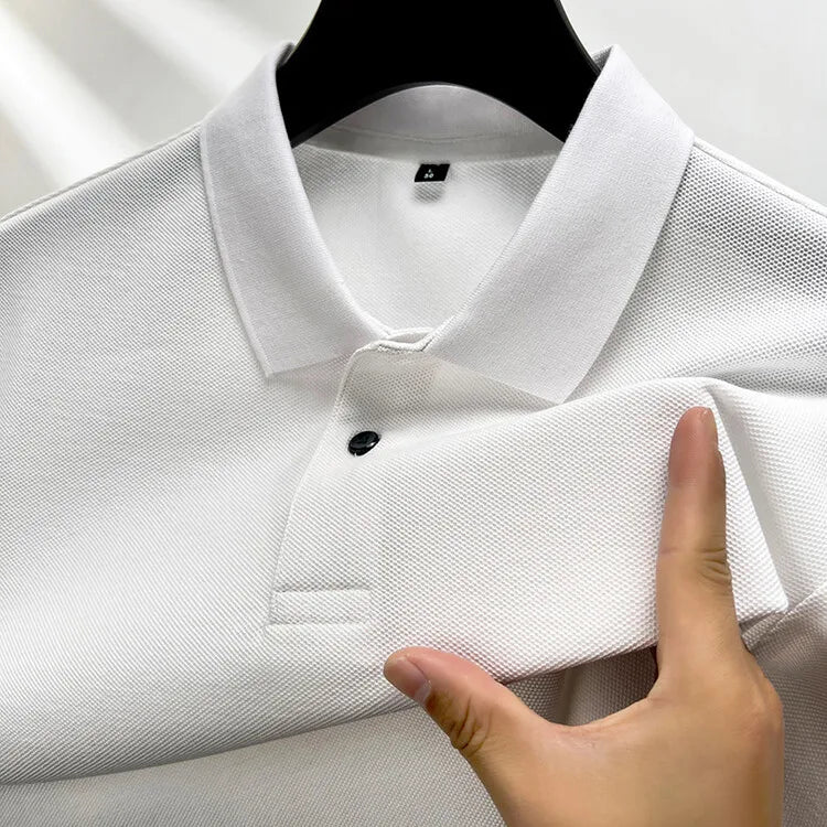 Men's 100% Summer Cotton Polo Shirt, Casual Short Sleeve, Breathable Lapel Tee Ideal for Golf and Other Sports - 10 Colours