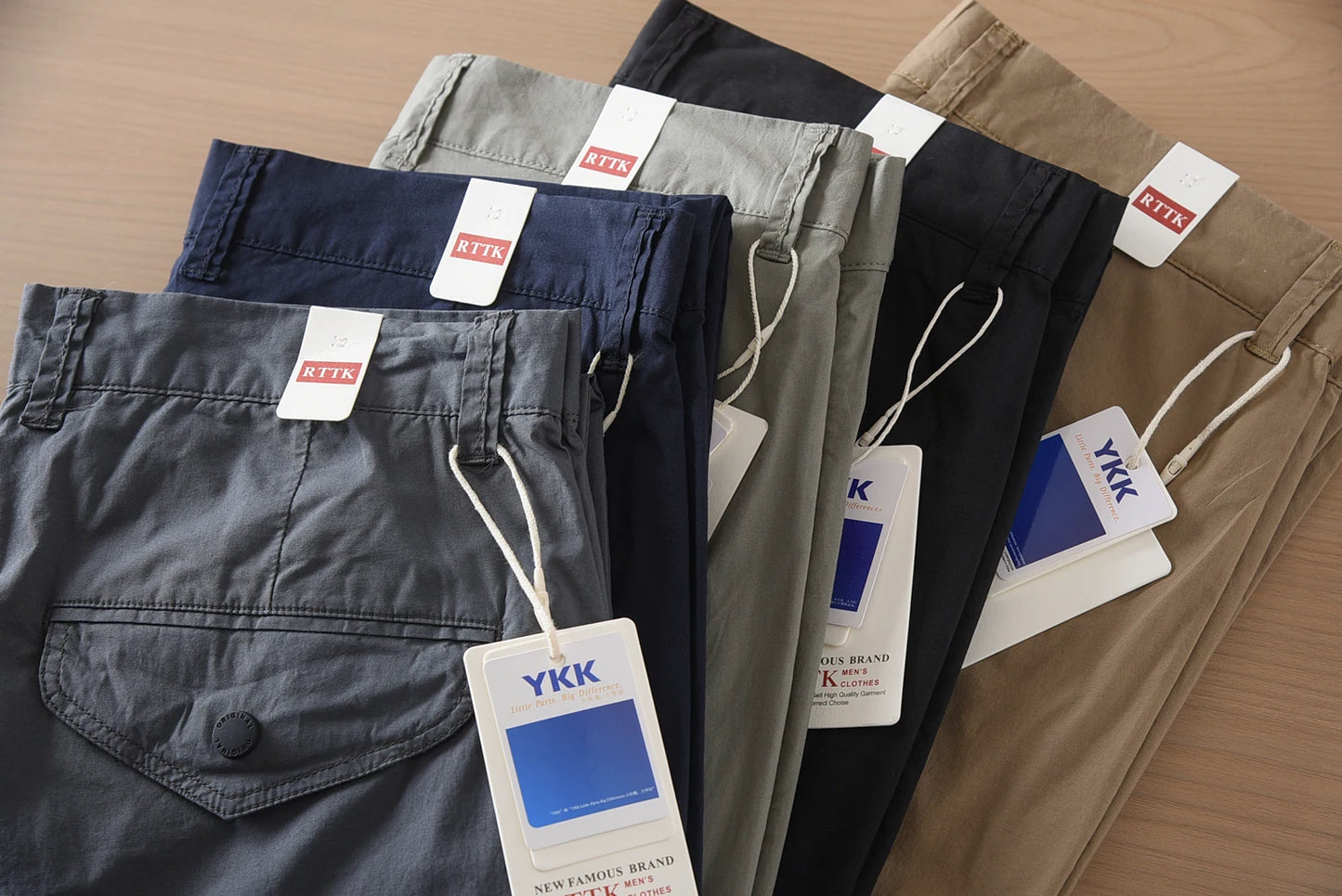 2025 Summer New American Retro Thin Quick-drying Elastic Commute Pants Men's Simple 97% Cotton Washed Casual Straight Trousers