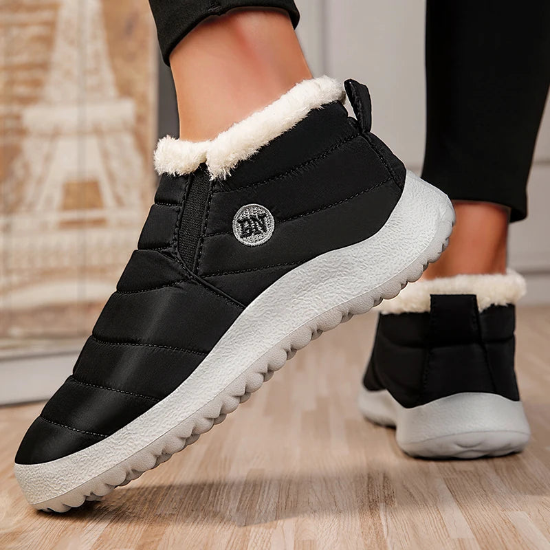 Men's Warm Snow Boots Plus Size Winter Boots Slip-On Waterproof Male Ankle Footwear & Working Shoes