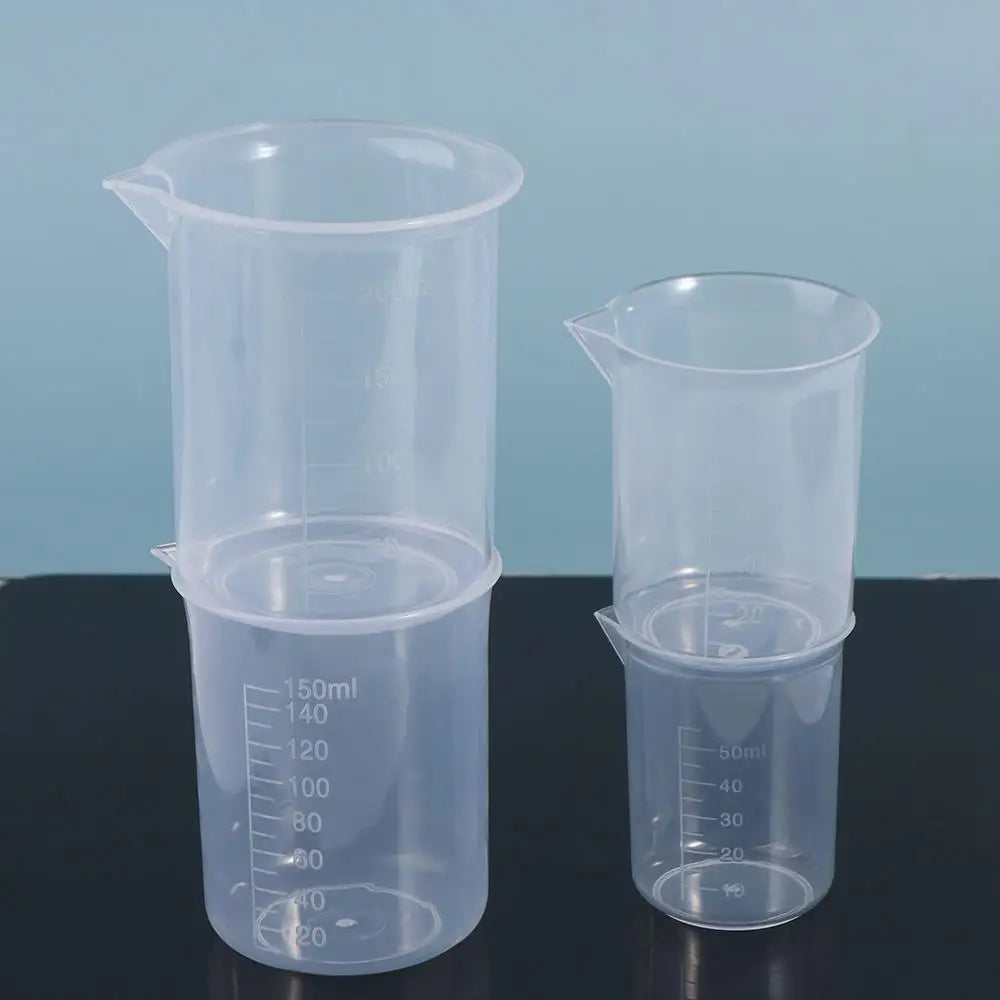 Plastic Transparent Measuring Cup for Kitchen Chemical Laboratory Test Stackable Graduated Cylinder Beaker Mixing Cups