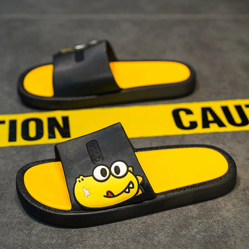 New Style Men Cartoon Pattern Walking Casual Slippers Home House Indoor Casual Sandals Youth Water Slides