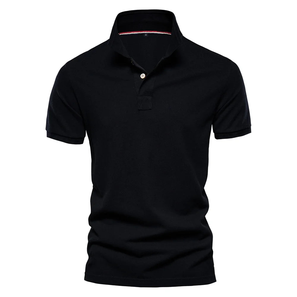 Men's Cotton Polos Solid Colour Classic Polo Shirt Men Short Sleeve Top Quality Casual, Business, & Social Polo Shirt