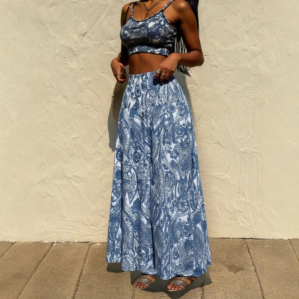 Women's Skirts Summer Elegant Fashion Korean 2025 Floral Retro Vintage A-Line Maxi Business Skirts