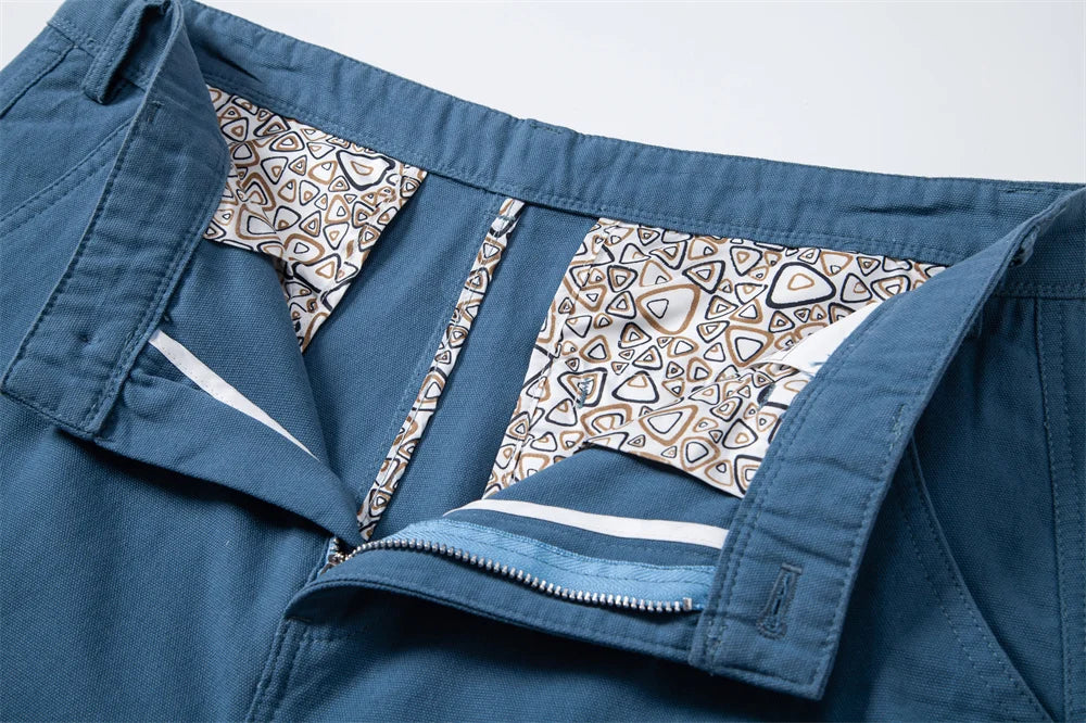 2025 Heren 5-inch Casual Shorts 100% Katoen Effen Elastische Taille Zomer Comfortabel Strand Zakelijk Sociaal Multi Kleuren