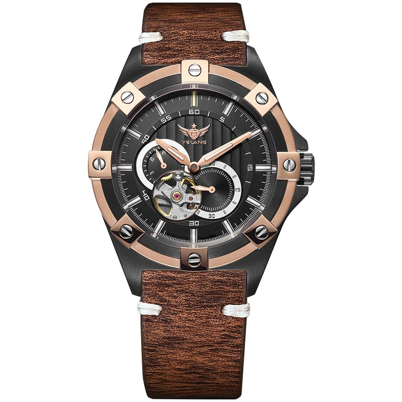 Yelang V1024 Men Brand Watches 44mm Japan Miyota 82S7 Automatic movement Luminous Men 100m Water-Resistant Watch Military Style