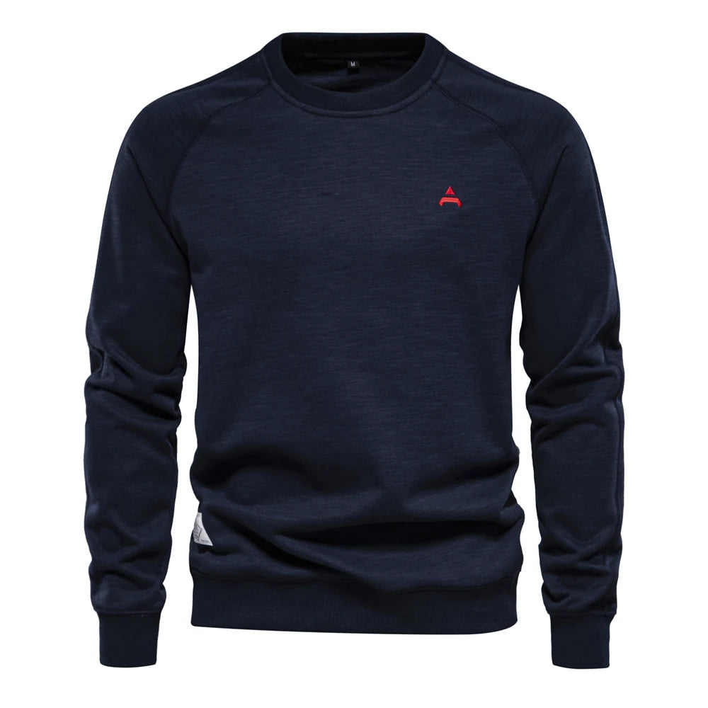 2024 New Spring Cotton Blend Sweatshirt for Men Casual Sport Design Round Neck Pullover Men