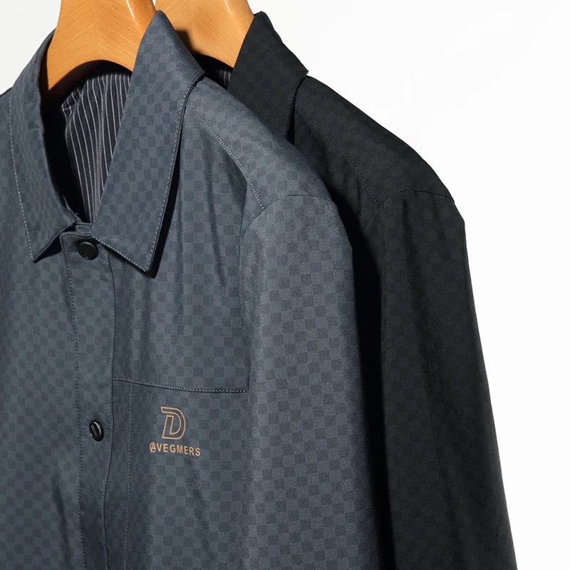 Men's Business Jacket, Dark Pattern Dark Plaid Lapel Formal Men's Outerwear.