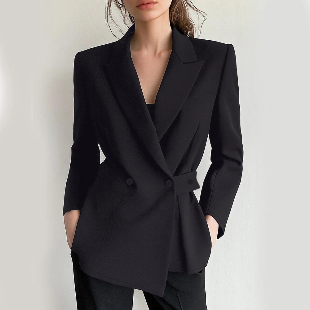 Damesblazers All Season Fashion Decent Button Lange Mouw Sjaalkraag Kantoordamesblazers