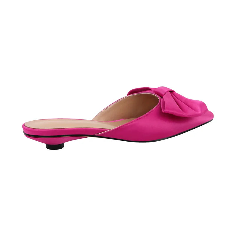 Women Mules Pointed Toe Butterfly-knot Plus Size Shoes