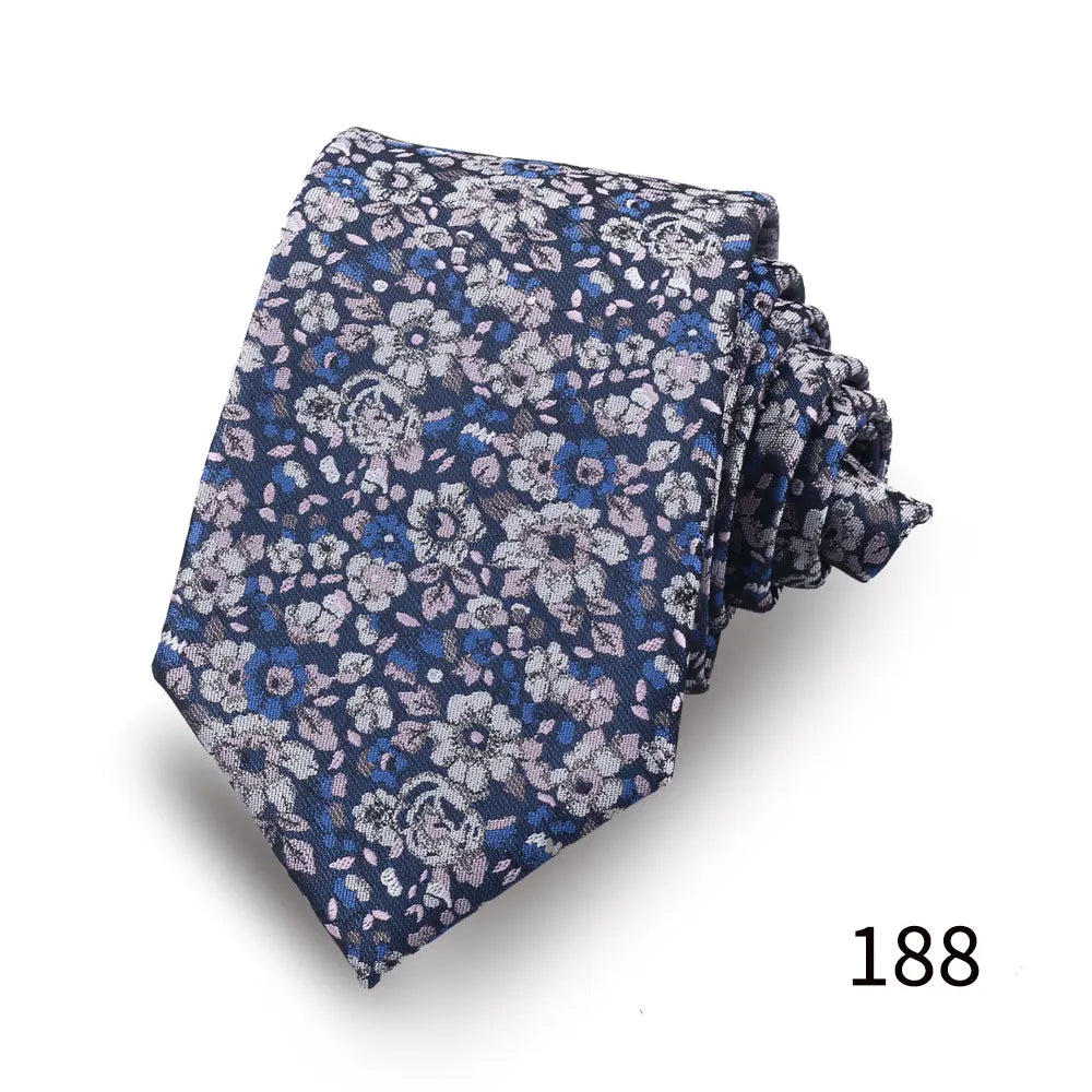 Heren luxe Paisley stropdas met bloemenprint in bruiloftsstijl, zakelijke stropdas van polyester, 146 x 7,5 cm, cadeau voor volwassen mannen.