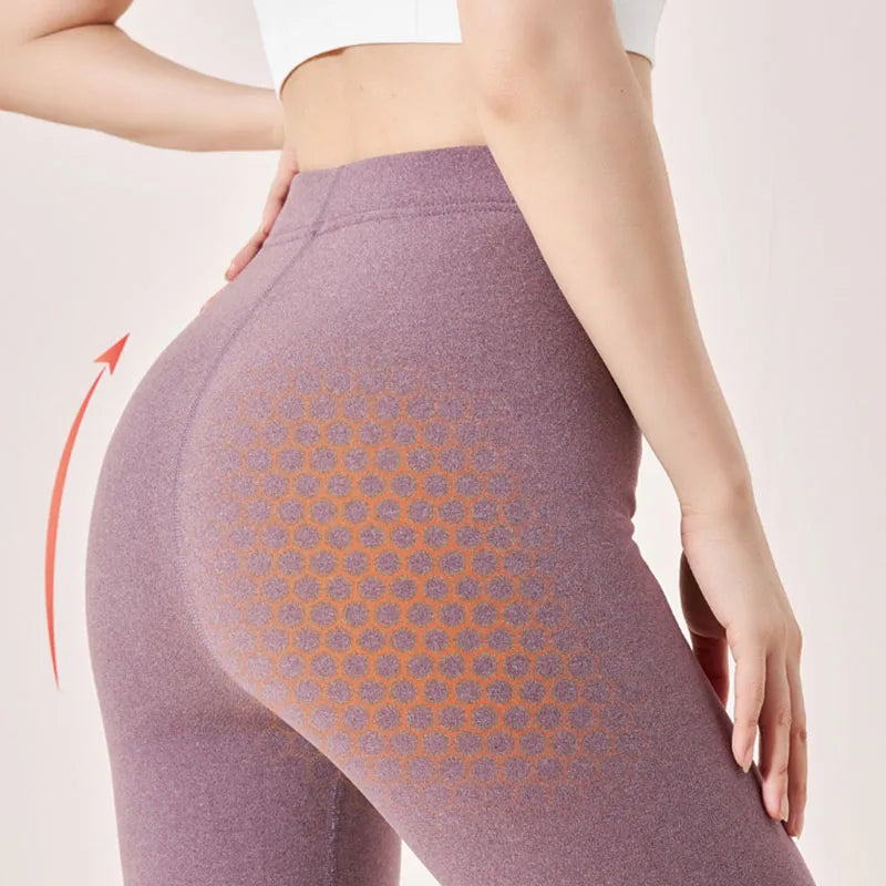 Women's Autumn & Winter New Velvet Padded Leggings Sexy Tights Warm Fleece Leggings Lady Solid High Waist Elastic Yoga Sweatpants