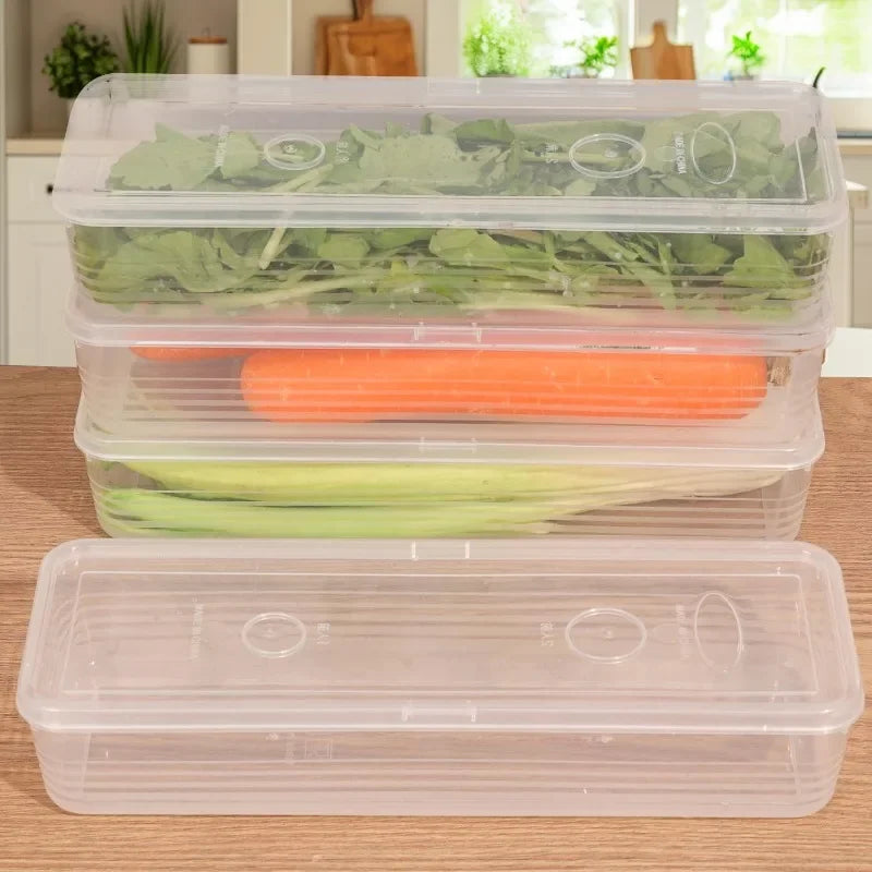 1/5PCS Refrigerator Storage Boxes Scallions Coriander Fresh-keeping Box with Lids Reusable Kitchen Food Sealed Storage Container