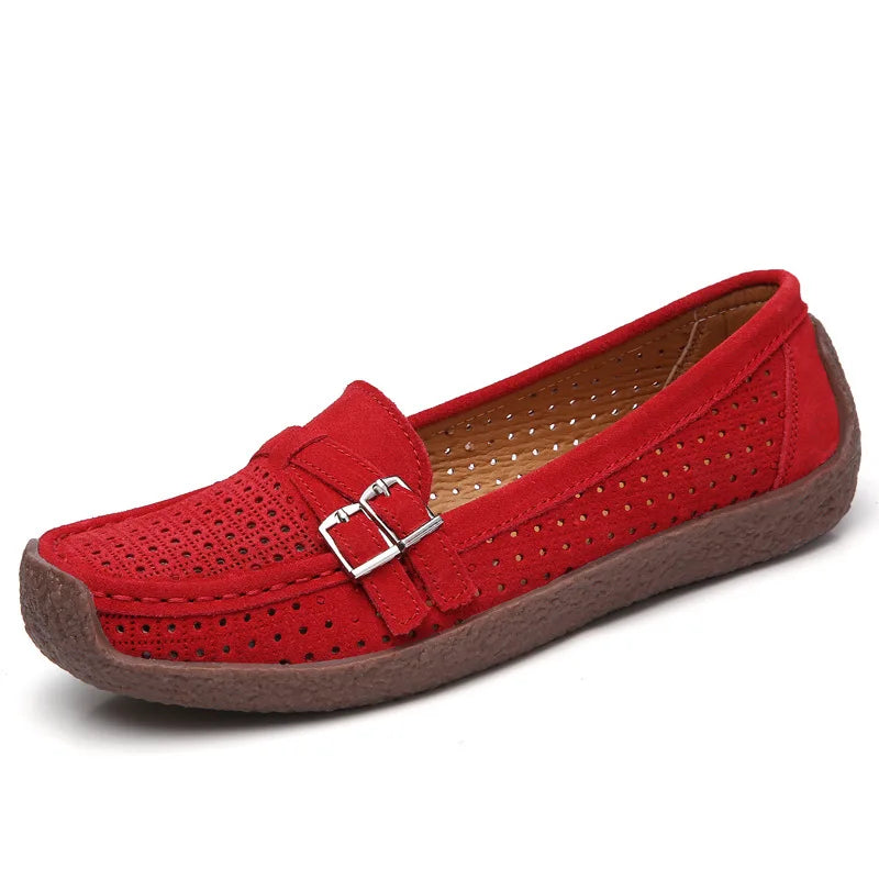 Women's Female Ladies Mother Shoes Sandals Platform Flats Slip On Hollow Summer Cool Moccasins Vulcanized Shoes 41 42