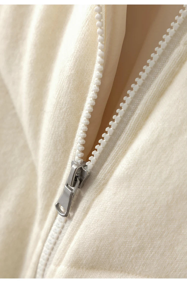 Women's Luxury Hooded Threaded Sleeve Down Coat, Warm Jacket For Ladies