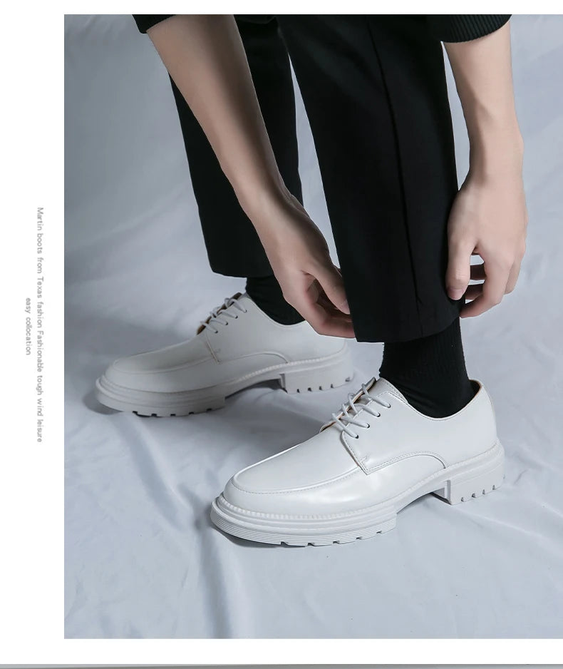 Volledig witte zakelijke formele schoenen voor heren, lente/herfst, comfortabele wandelschoenen voor heren, autoschoenen