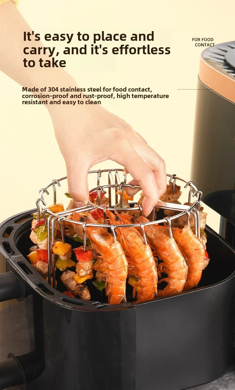 12/24/48 Spiesjes Keukengadgets Grill Airfryer RVS Grill Verticale Spies Hangend Oven Kebab Rek Kebab Houder