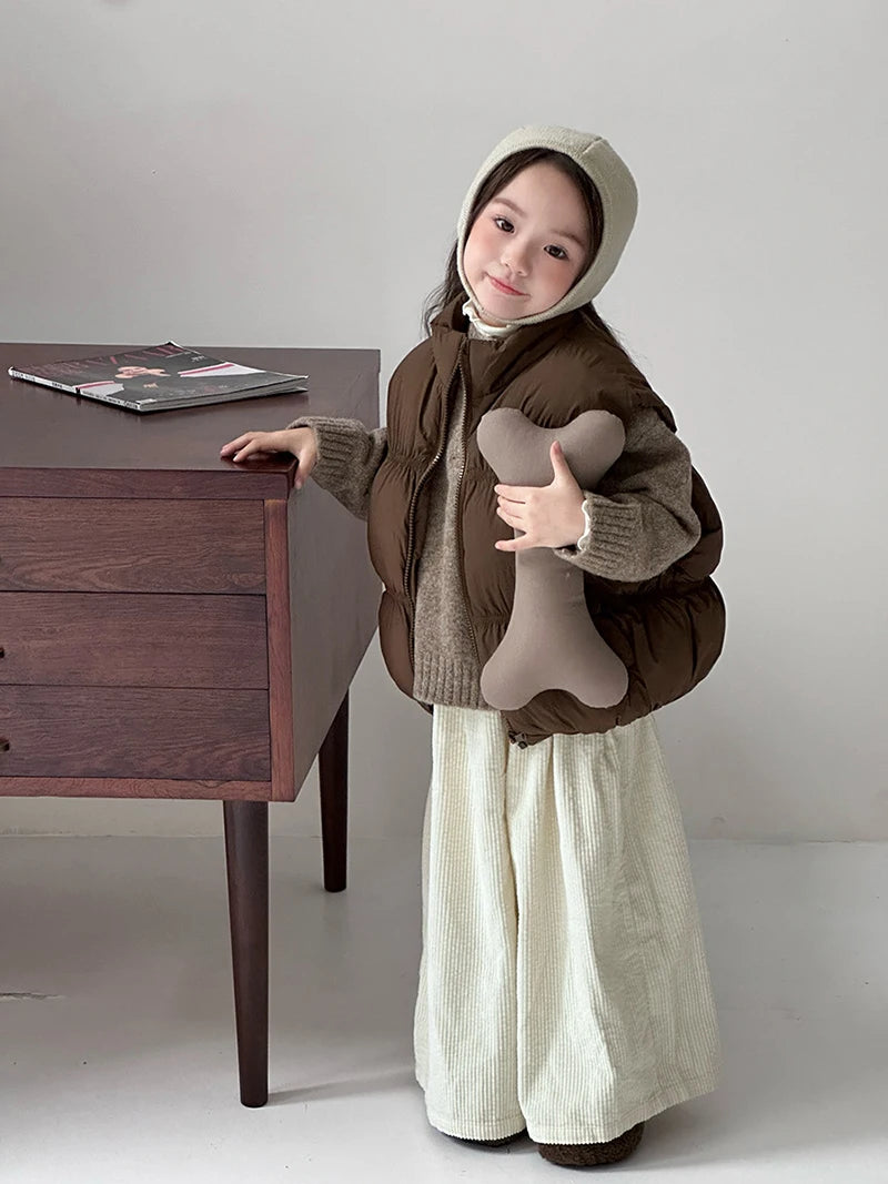 New Autumn & Winter Kids Vest Children's Thickened Turtleneck Waistcoat Korean Style Girls Boys Trendy Warm Outwear 2-6Y Unisex