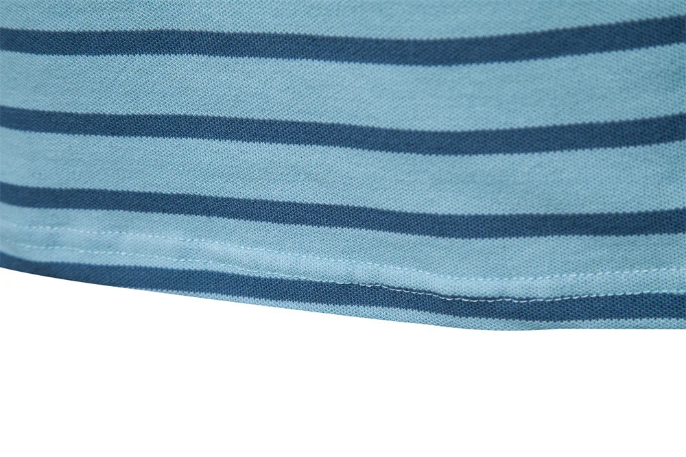 Cotton Embroidery Men's Polo Shirts Casual Striped Short-sleeved Polo Shirts for Men New Summer Polos Men Clothing