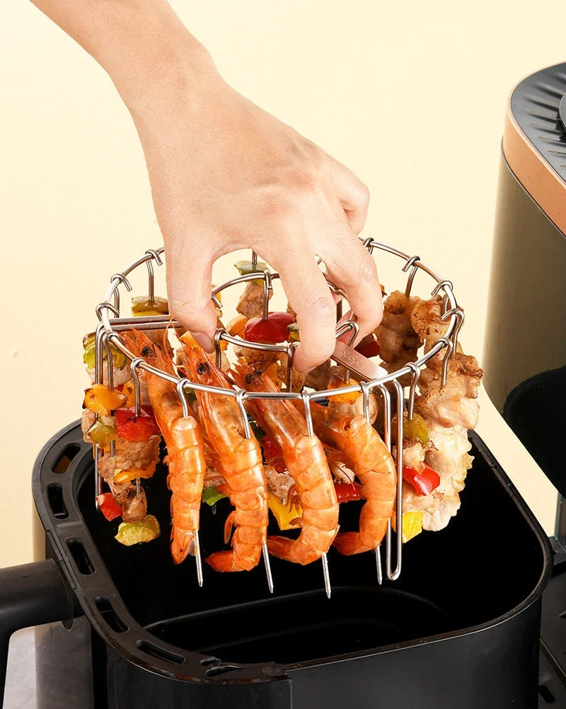 12/24/48 Spiesjes Keukengadgets Grill Airfryer RVS Grill Verticale Spies Hangend Oven Kebab Rek Kebab Houder