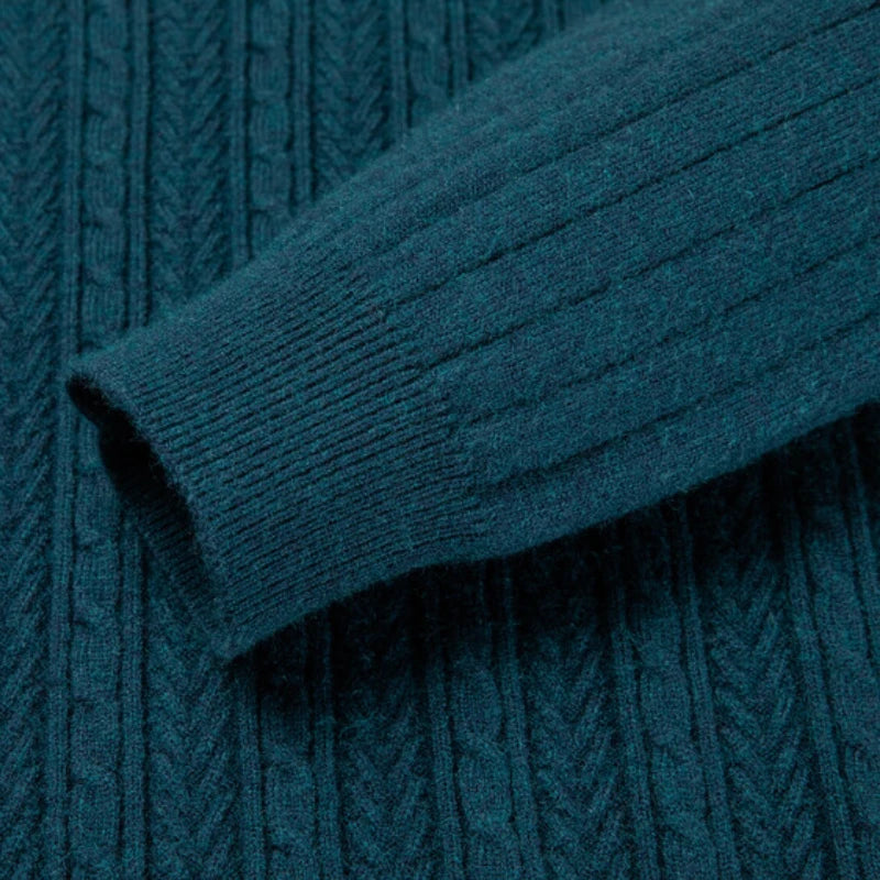Men's Autumn and Winter Warm Turtleneck O-Neck Sweater, Thickened Slim-Fit Bottoming Shirt, Fine knitted Sweater Sizes M-4XL