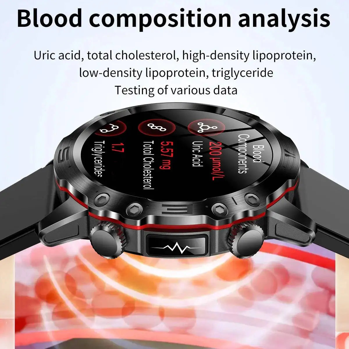 2025 Nieuwe Smart Watch Monitoring Bloeddruk Urinezuur ECG + PPG Fitness Tracker Klok Bluetooth Call Health Smartwatch Voor Mannen