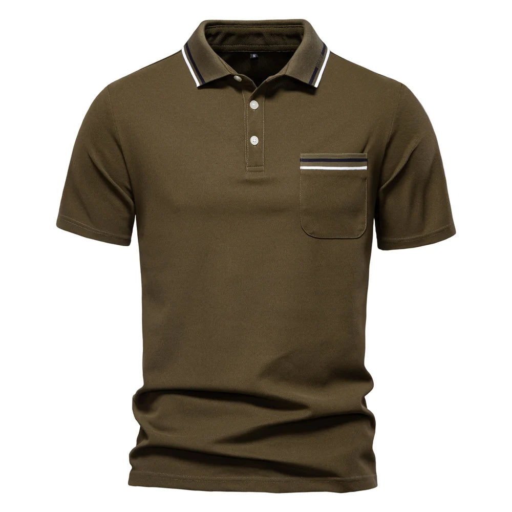 2025 Men's Polos Solid Color Classic Polo Shirt Men Short Sleeve Top Quality Casual Business Social Polo Men With Pocket