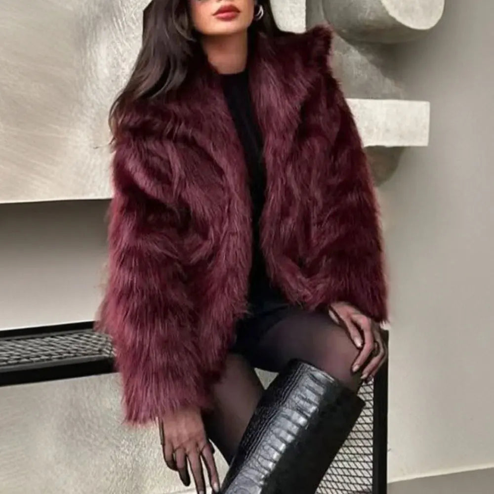 Women's Coats Autumn Winter Mature Vibe Chic Solid Colour Long Sleeve Open Front High Street Coats