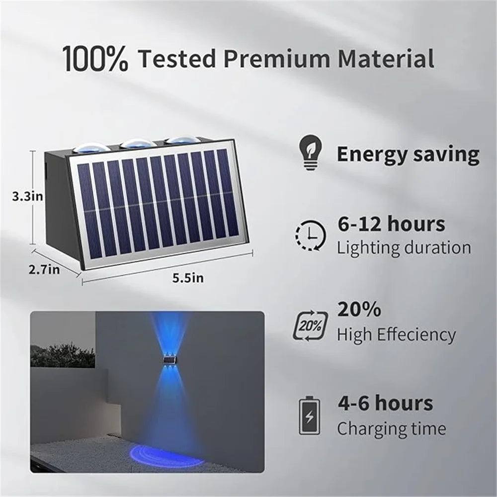 4/6/8 LED Solar Hekverlichting RGB Wandlamp Buiten Moderne Op en Neer Verlichting Waterdichte Tuin Garage Veranda 2 Modus Tuinverlichting