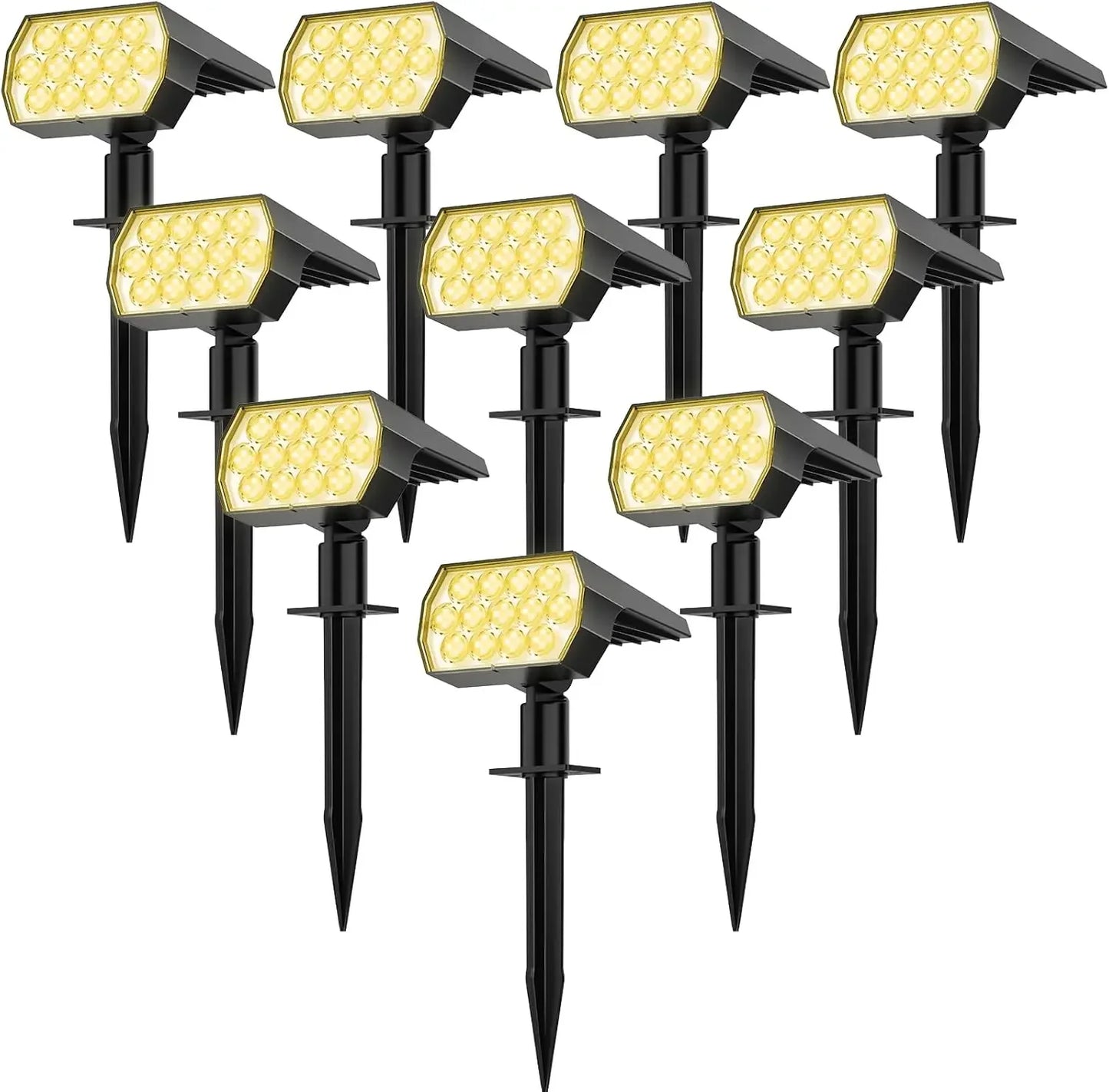 52 LED-Solarstrahler für den Außenbereich, IP65, wasserdicht, mit 3 Modi, Landschaftsbeleuchtung für Gehwege, Hof, Garten