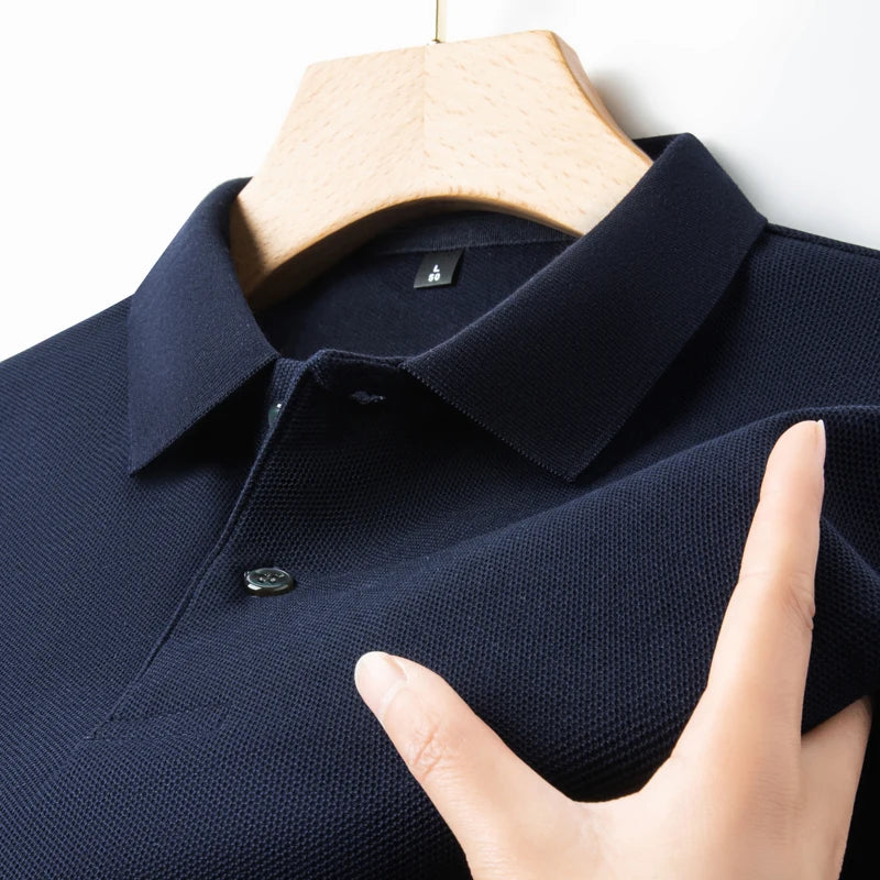 Men's 100% Summer Cotton Polo Shirt, Casual Short Sleeve, Breathable Lapel Tee Ideal for Golf and Other Sports - 10 Colours
